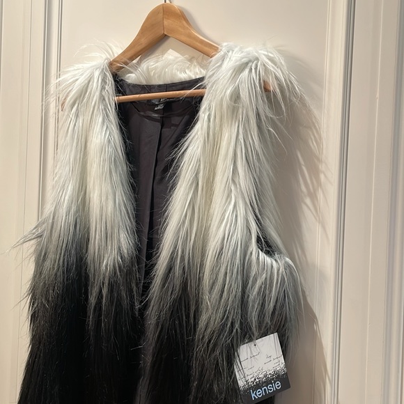 Kensie | NWT Ombré Shaggy Faux Fur Vest - size XL - Picture 3 of 8